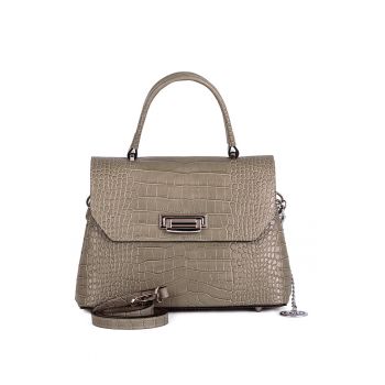Geanta tote de piele cu model de piele de reptila Tintoretto