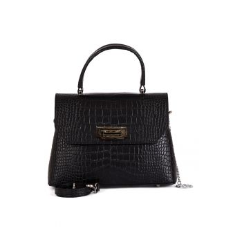 Geanta tote de piele cu model de piele de reptila Tintoretto