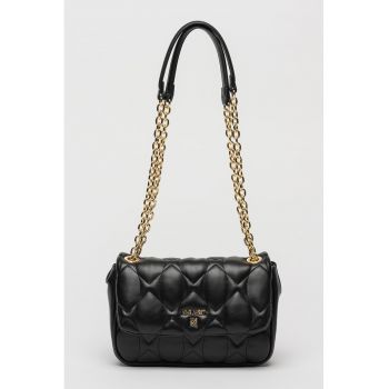 Geanta crossbody cu bareta din lant si clapa