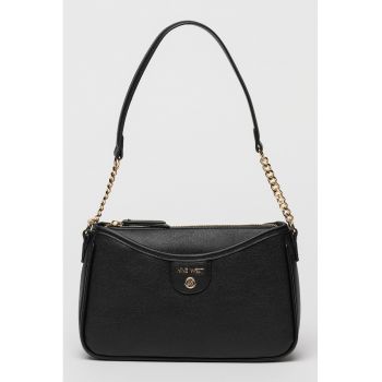 Geanta crossbody cu fermoar si detaliu din lant