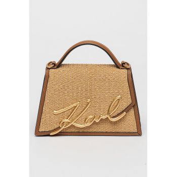 Geanta crossbody cu garnituri de piele