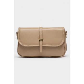 Geanta crossbody de piele cu aspect texturat