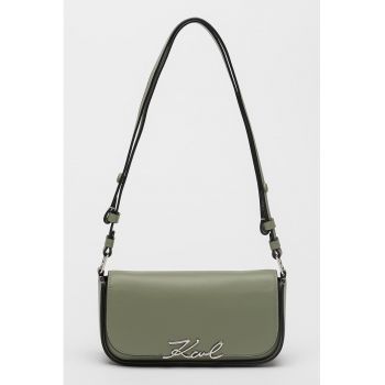Geanta crossbody de piele cu logo Signature