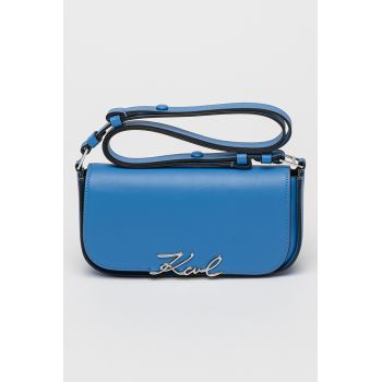 Geanta crossbody de piele cu logo Signature