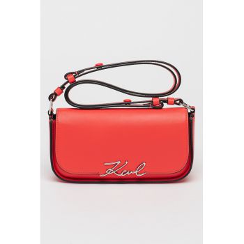 Geanta crossbody de piele cu logo Signature