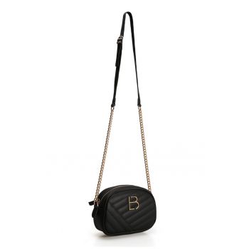 Geanta crossbody de piele ecologica cu aspect matlasat