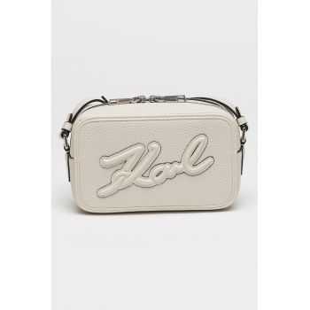 Geanta crossbody de piele ecologica cu logo in relief Skuare
