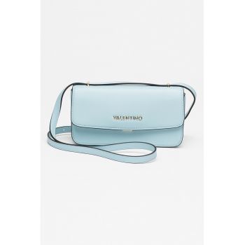 Geanta crossbody de piele ecologica cu logo metalic
