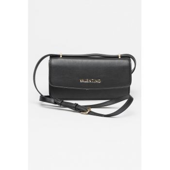 Geanta crossbody de piele ecologica cu logo metalic