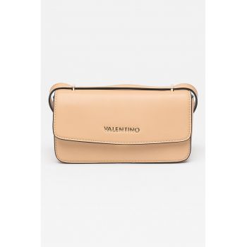 Geanta crossbody de piele ecologica cu logo metalic