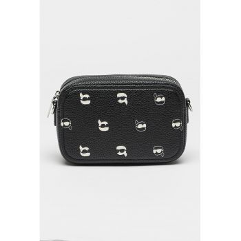 Geanta crossbody de piele ecologica cu model logo