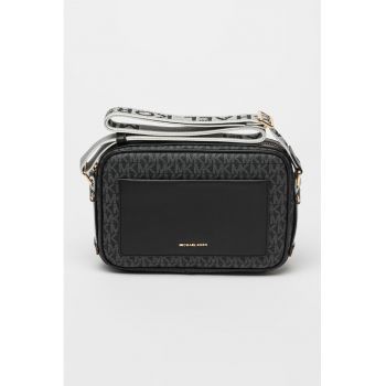 Geanta crossbody de piele ecologica cu model logo