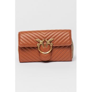 Geanta crossbody din piele cu bareta din lant Love One