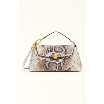 Geanta crossbody din piele cu imprimeu piele de sarpe