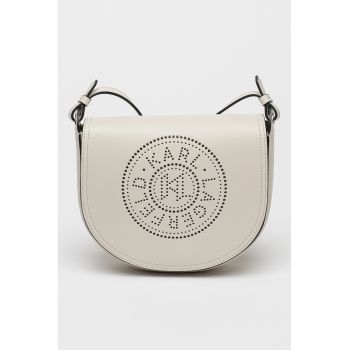 Geanta crossbody din piele cu logo perforat Circle