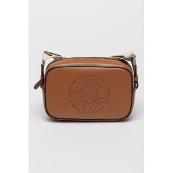 Geanta crossbody din piele cu logo perforat Circle