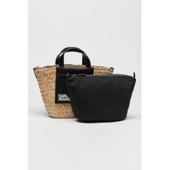 Geanta de mana cu logo Raffia