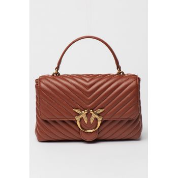 Geanta de piele cu bareta de umar Love Lady Puff