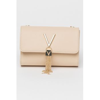 Geanta mica crossbody de piele ecologica cu aspect saffiano Divia