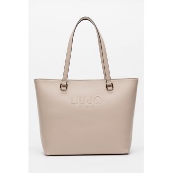 Geanta shopper de piele ecologica cu logo Halona