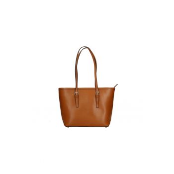 Geanta shopper din piele cu model uni