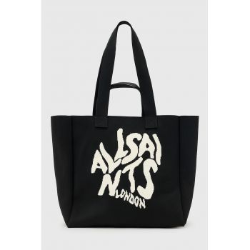 Geanta tote cu imprimeu logo Izzy - Alb - Negru