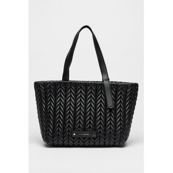 Geanta tote din piele ecologica cu design impletit
