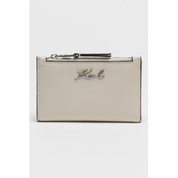 Portcart din piele cu logo Signature