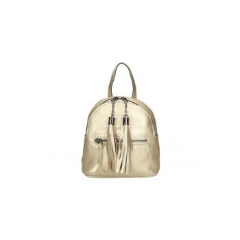Rucsac din piele cu aspect metalizat