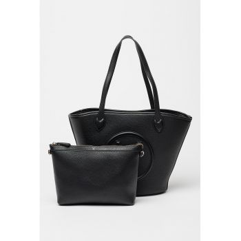 Set de geanta shopper din piele ecologica si etui