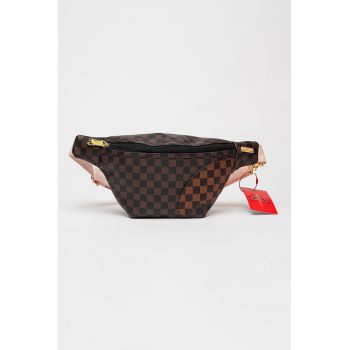 Borseta unisex din piele ecologica cu model in carouri