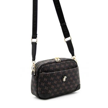 Geanta crossbody cu logo - Negru
