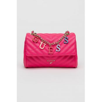 Geanta crossbody cu logo si aspect matlasat