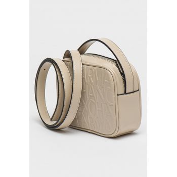 Geanta crossbody cu model logo in relief