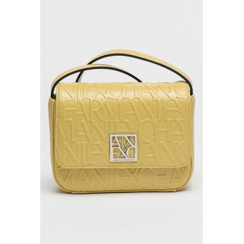 Geanta crossbody cu model logo in relief