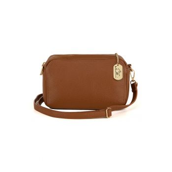 Geanta crossbody de piele cu aspect granulat