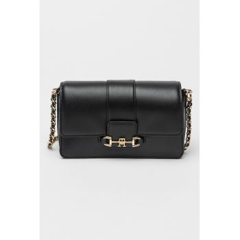 Geanta crossbody de piele cu bareta din lant