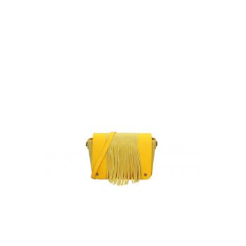 Geanta crossbody de piele cu franjuri