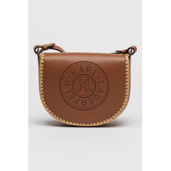 Geanta crossbody de piele cu logo