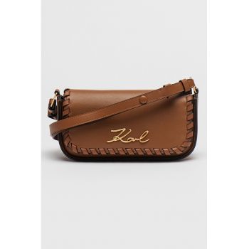 Geanta crossbody de piele cu logo