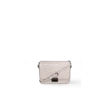 Geanta crossbody de piele cu model crocodil