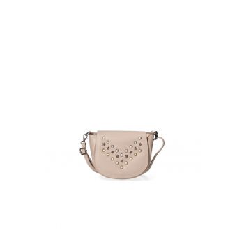 Geanta crossbody de piele cu perle sintetice
