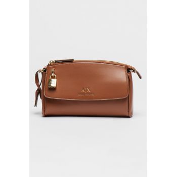 Geanta crossbody de piele ecologica cu accesoriu logo