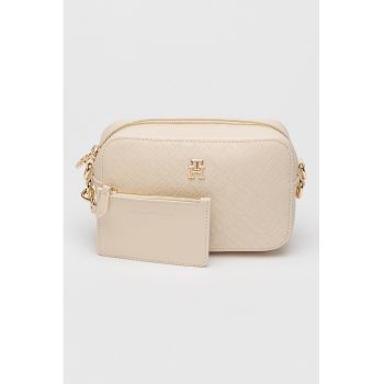 Geanta crossbody de piele ecologica cu model monograma Distinct