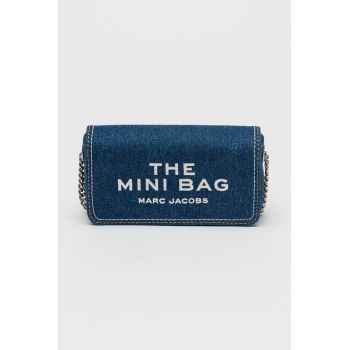 Geanta crossbody din denim cu bareta din lant