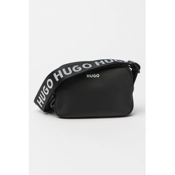 Geanta crossbody din material textil cu bareta logo Bel