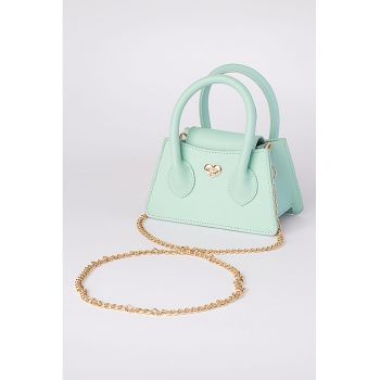 Geanta crossbody din piele ecologica cu bareta din lant