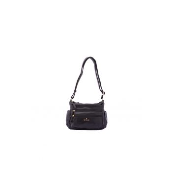 Geanta crossbody din piele ecologica cu detaliu logo