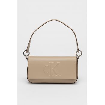 Geanta crossbody din piele ecologica cu detaliu logo