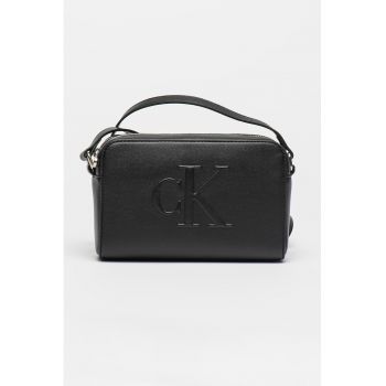 Geanta crossbody din piele ecologica cu logo in relief